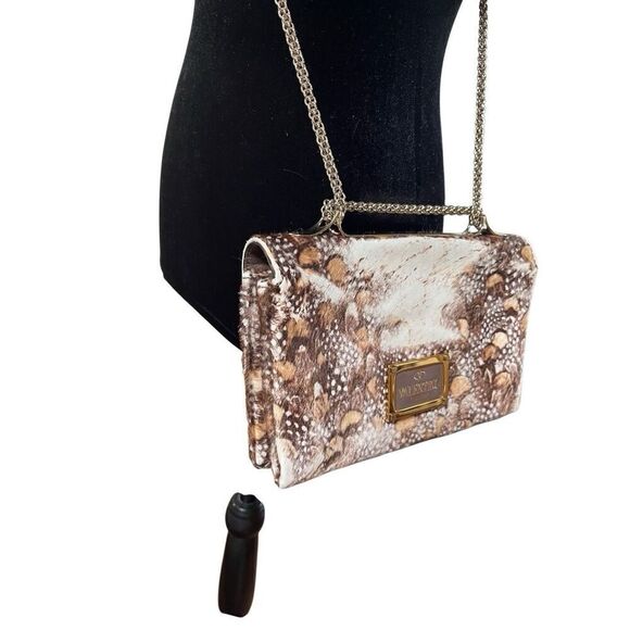 VTG VALENTINO GARAVANI  Calf Hair Feather Rockstud Crossbody Shoulder Clutch - Picture 6 of 16